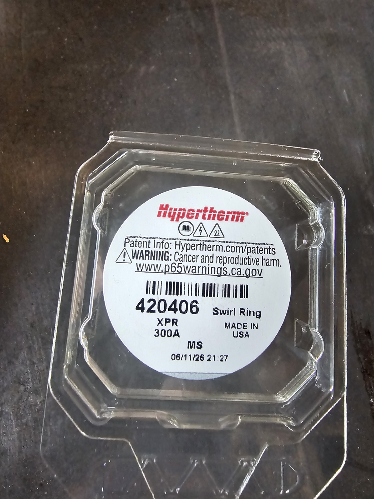 Hypertherm Swirl Ring OEM Replacement Part 420406 300A XPR MS Unit