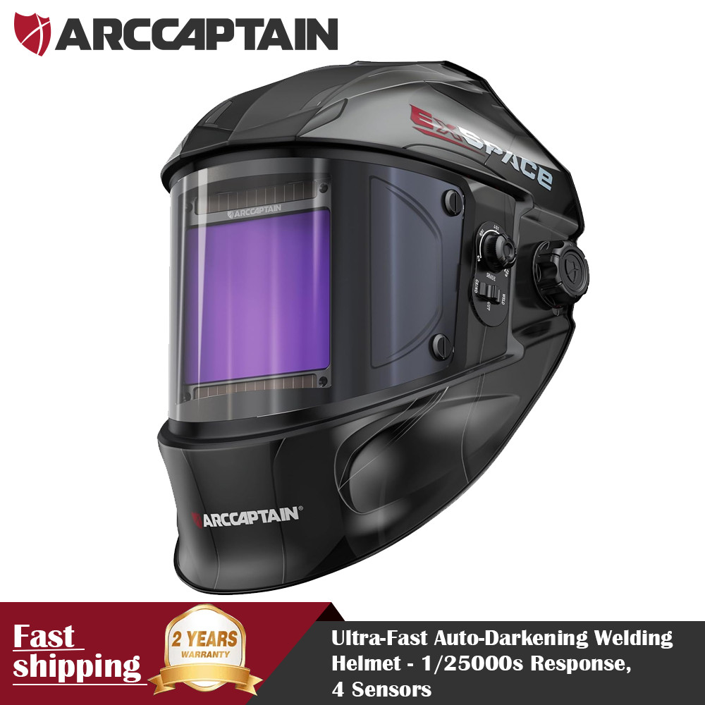 2026 ARCCAPTAIN Auto Darkening Welding Helmet Large Viewing Arc Tig Mig 1/25000