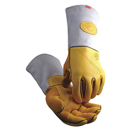 Caiman 1485-5 1485 Welding Gloves, Gauntlet Cuff, Reinforced Thumb, Premium