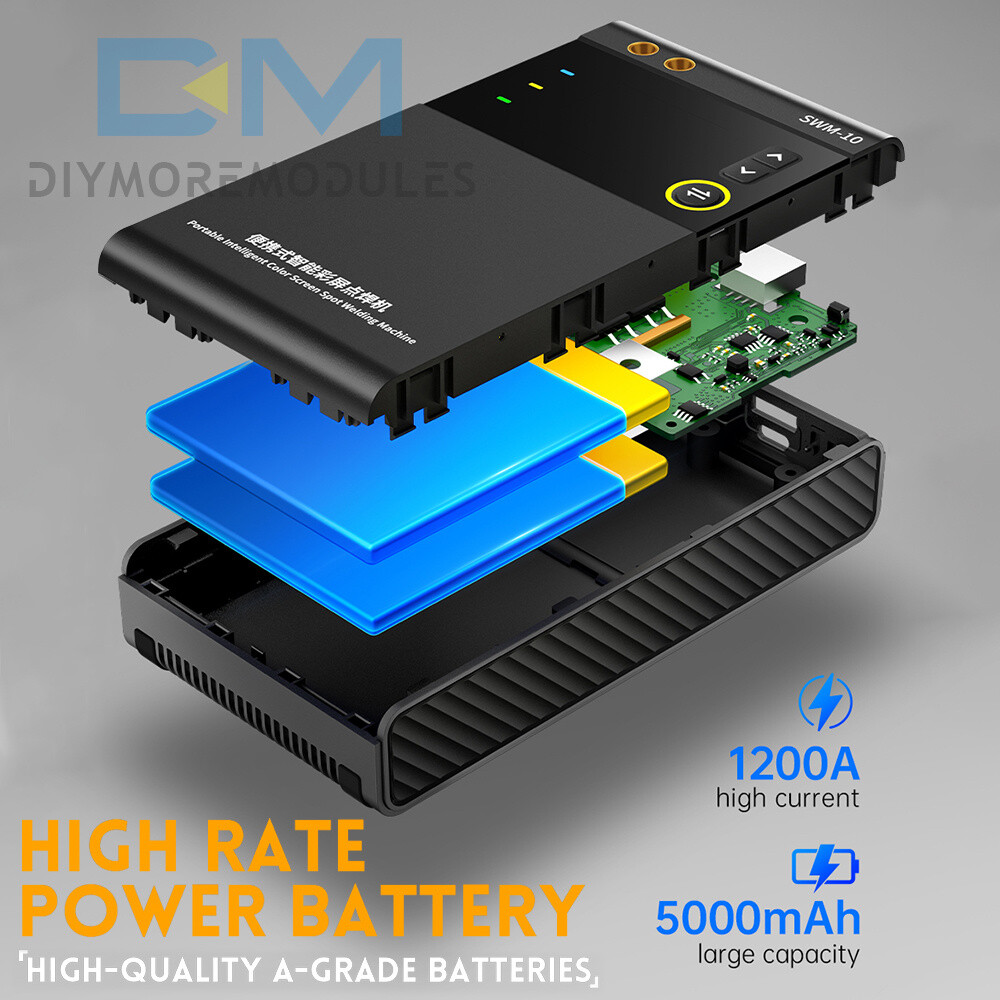 FNIRSI SWM-10 Battery Spot Welding Machine LCD Screen 5000mAh Adjustable Gear