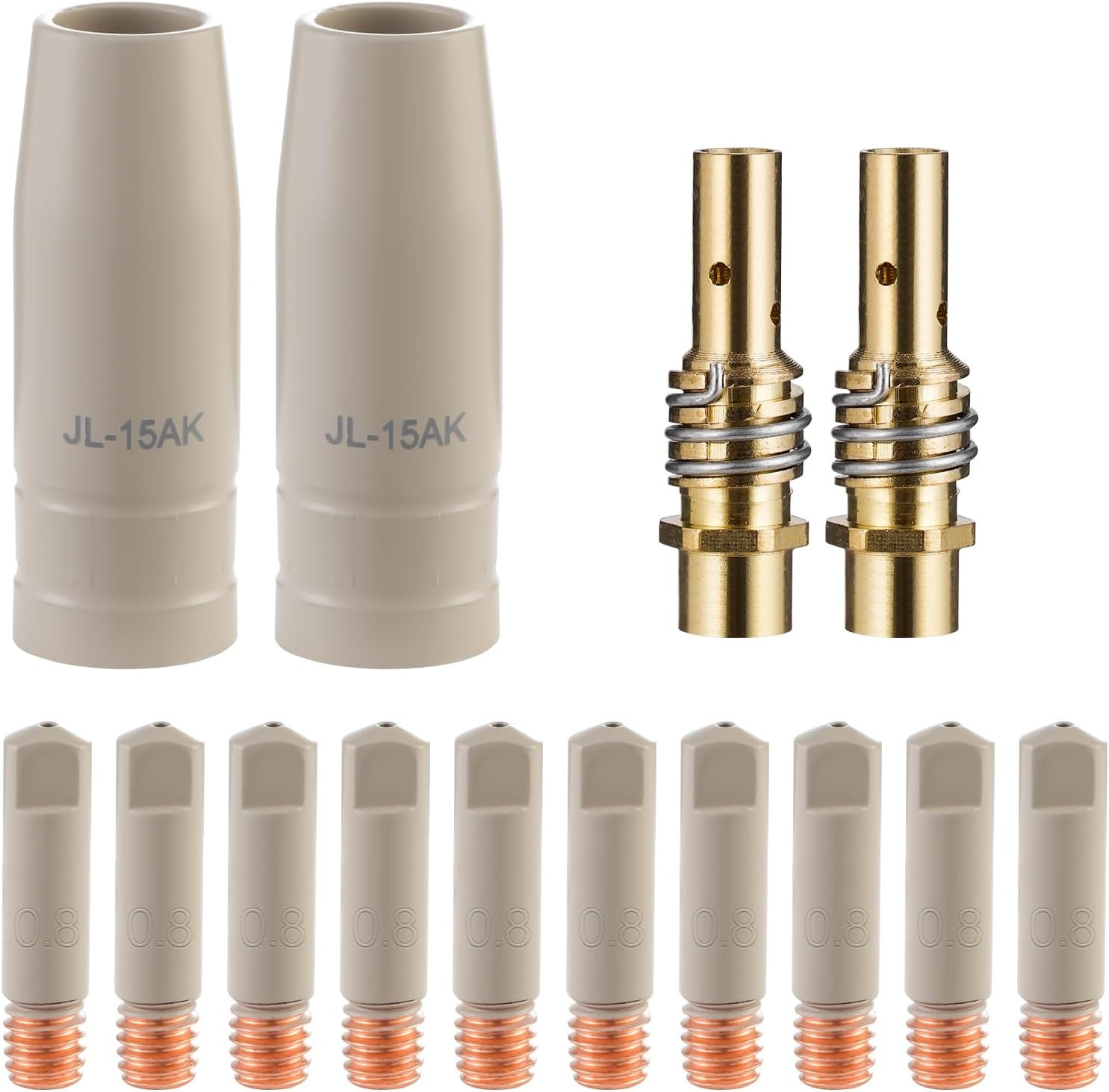 MIG Welding Tips Non-Stick Coated Ceramic Nozzle .030″ Kit | Replacement MB15 15