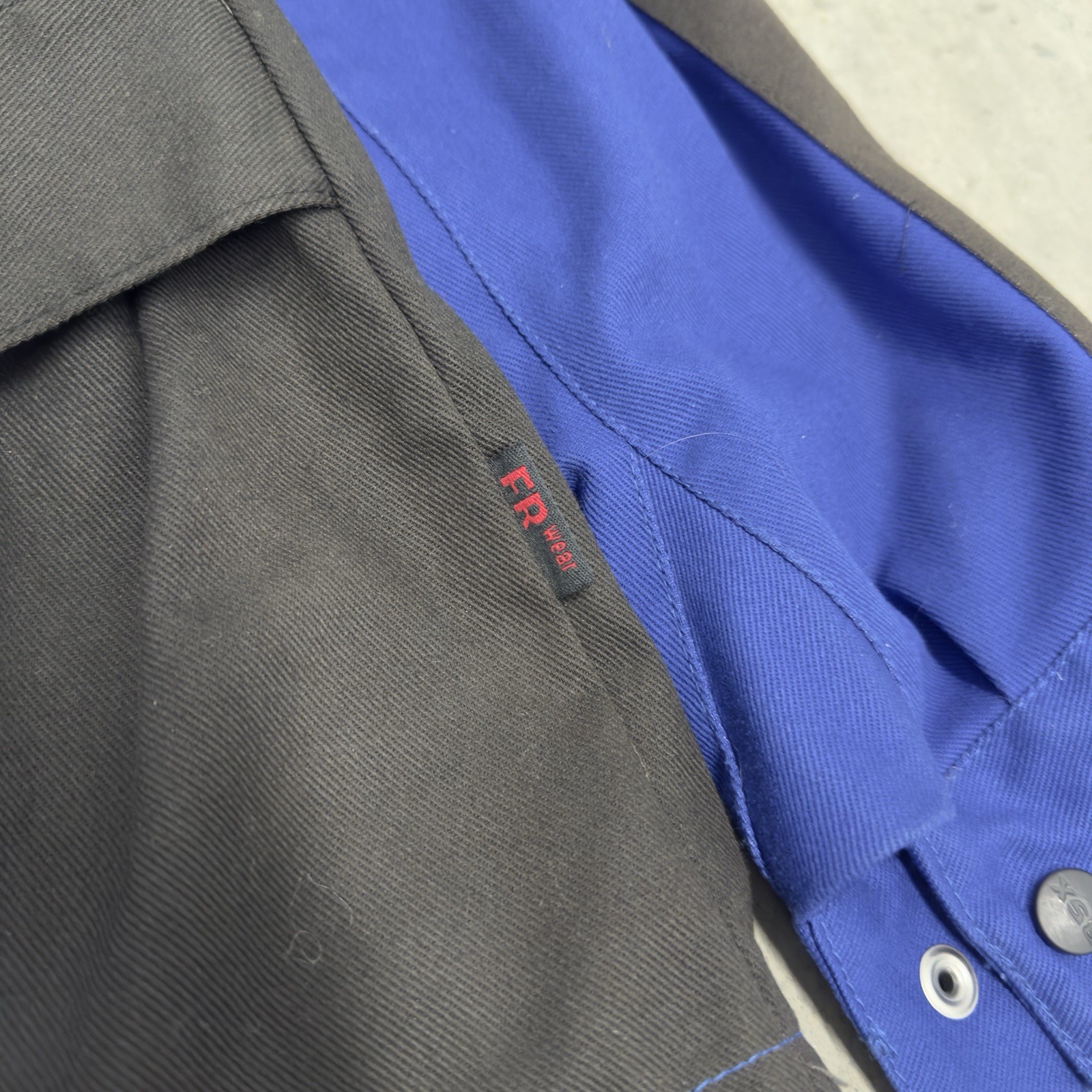 BSX Welding Jacket 9oz Royal Blue Black Stallion Flame Resistant Cotton Large