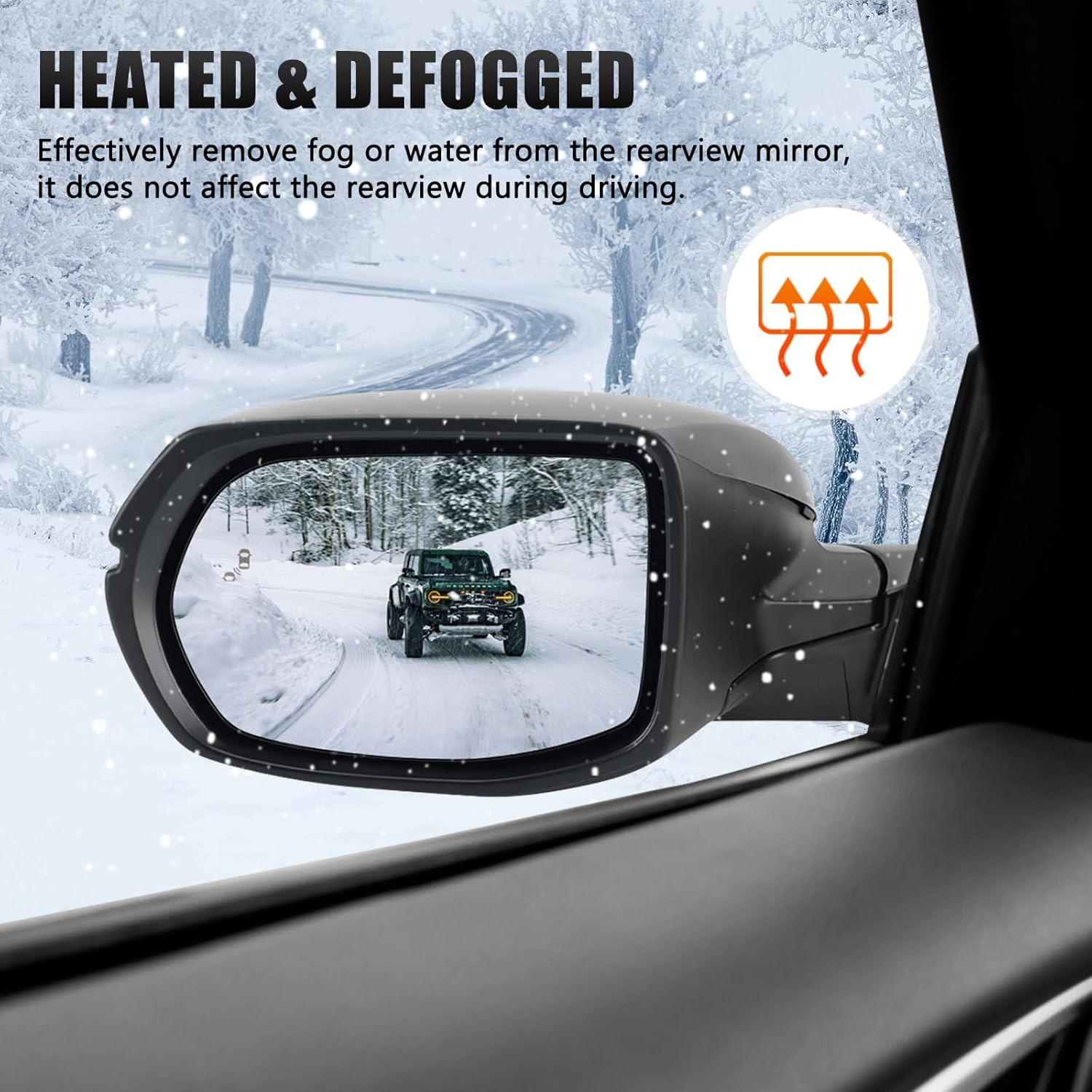 Mirror Glass Compatible with CRV 2017 2018 2019 2020 2021 2022, Left Driver Side