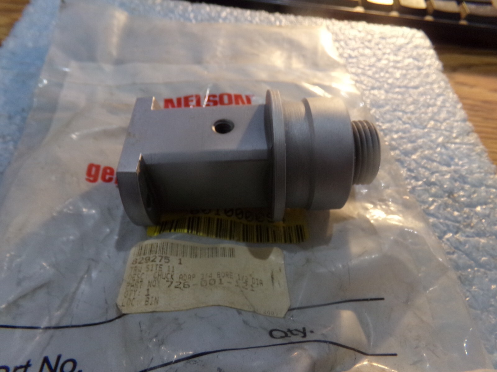 Nelson Model: 726-001-121 Chuck Adapter. Genuine Part. New Old Stock