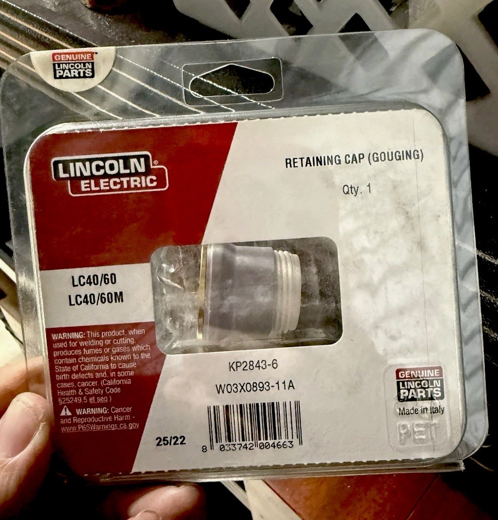 Lincoln Electric Plasma Cutter Retaining Cap Gouging KP2843-6
