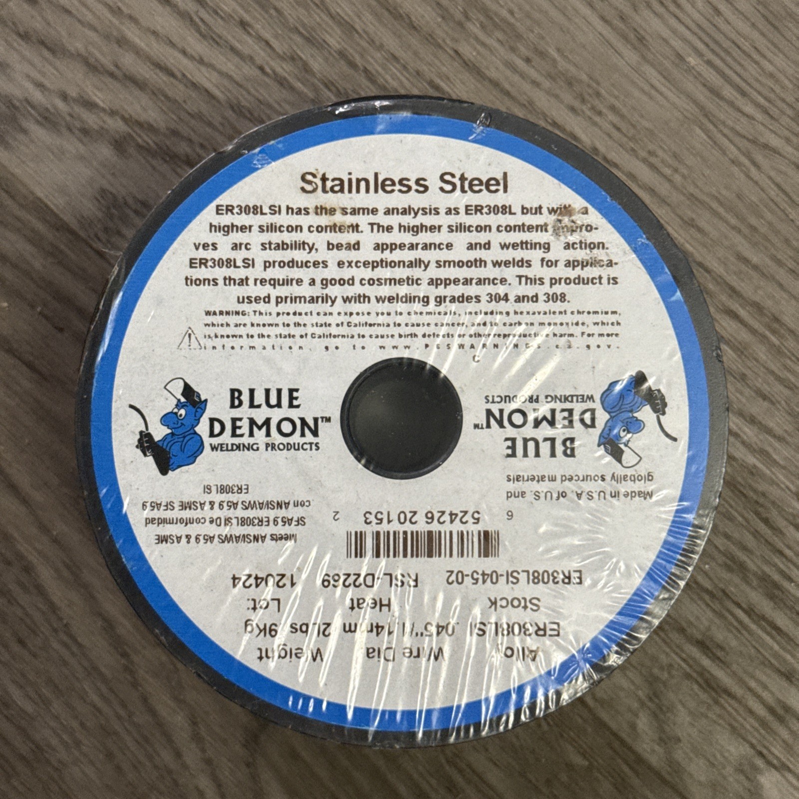308LSI .030 2 lb MIG Stainless Steel Spool Welding Wire Blue Demon
