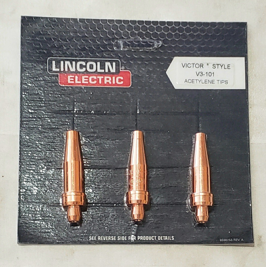 Lincoln Harris Victor Style Cutting Torch Tip Set V3-101 0, 1, 2 CA1350 CA270