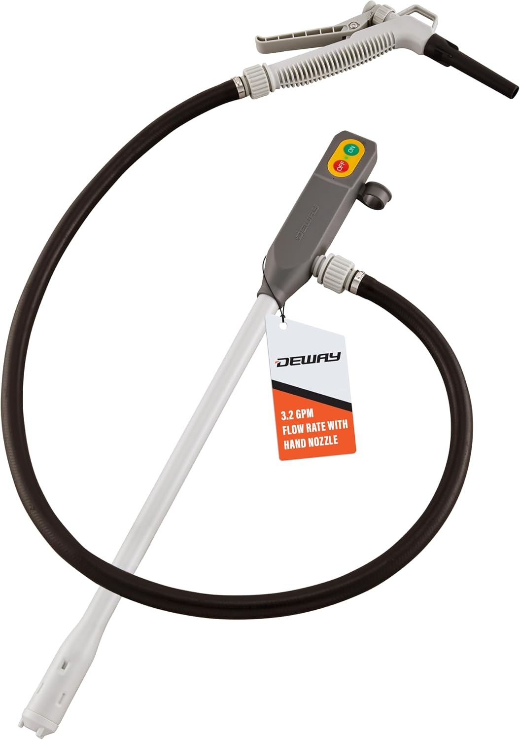 Battery-Powered Stick Fuel Transfer Pump with Hand Trigger Nozzle, 3.2GPM Flow R