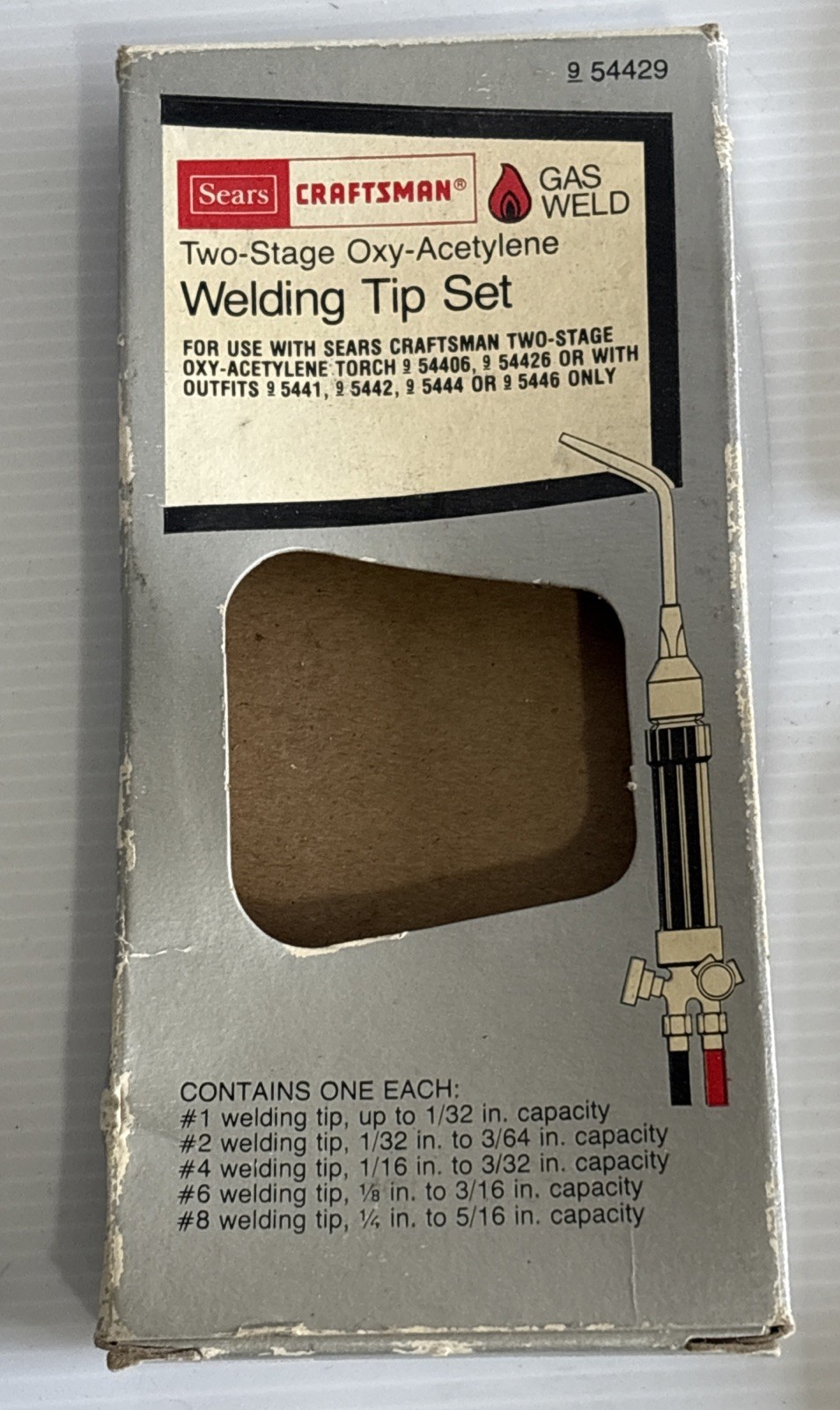 Vintage SEARS Craftsman Welding Tip Set #1, 2, 4, 6, 8 + 3, 5, &7 USA MADE w/box