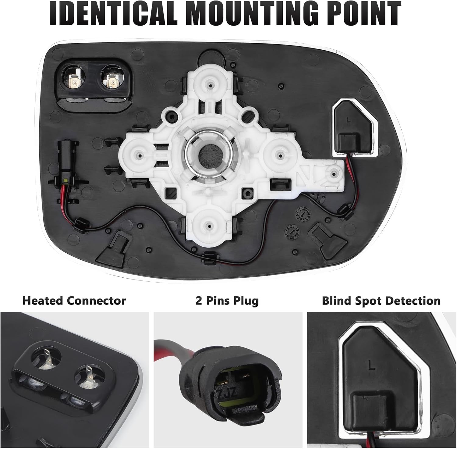 Mirror Glass Compatible with CRV 2017 2018 2019 2020 2021 2022, Left Driver Side