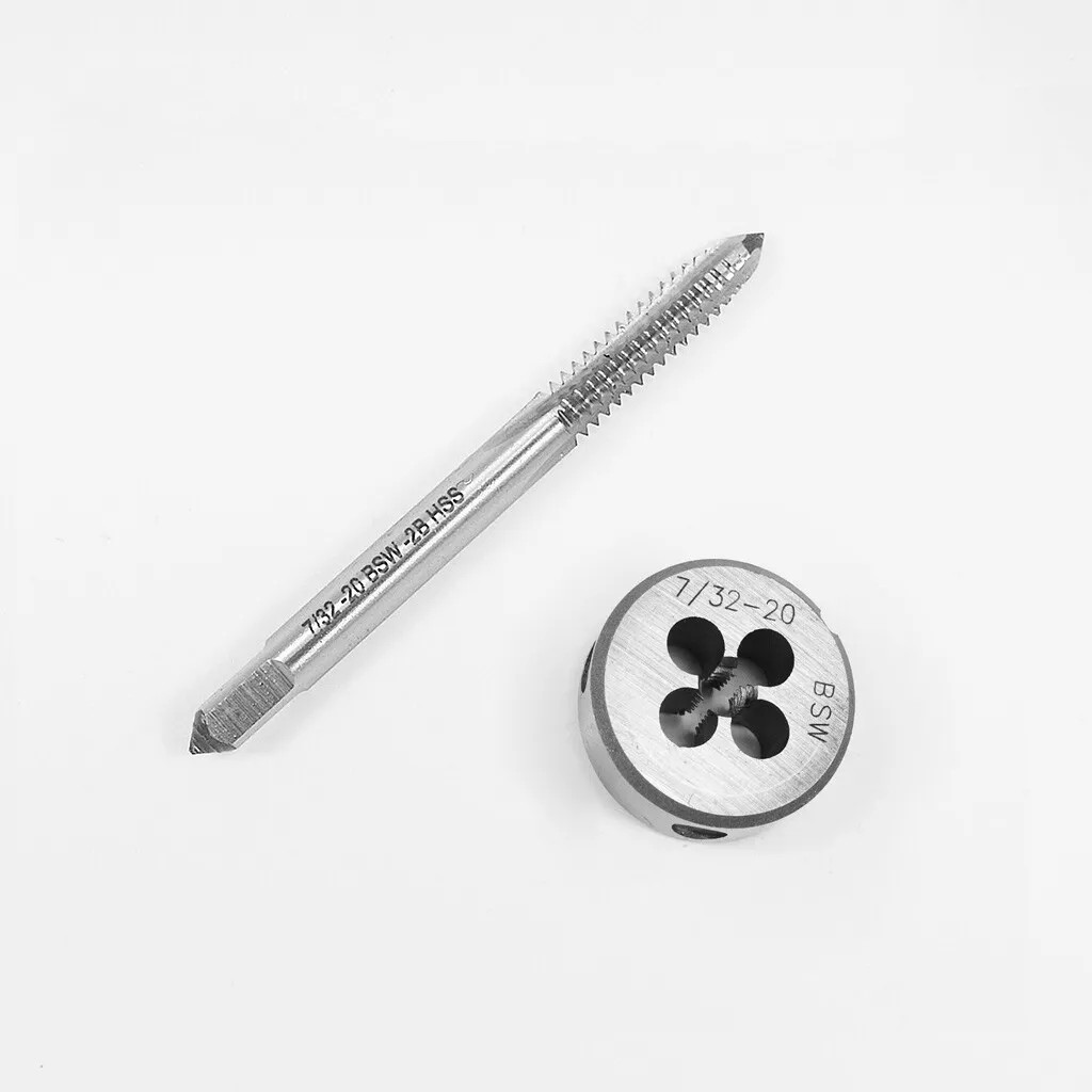 7/32-20 BSW Set of Tap+Die Right Hand 1″ Overall Diameter HSS&Carbon Steel