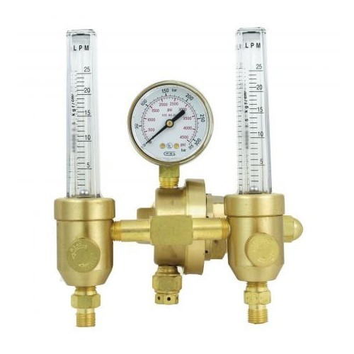 Gentec 196AR-60 Dual Flowmeter Regulator, Ar/CO2, GCA580
