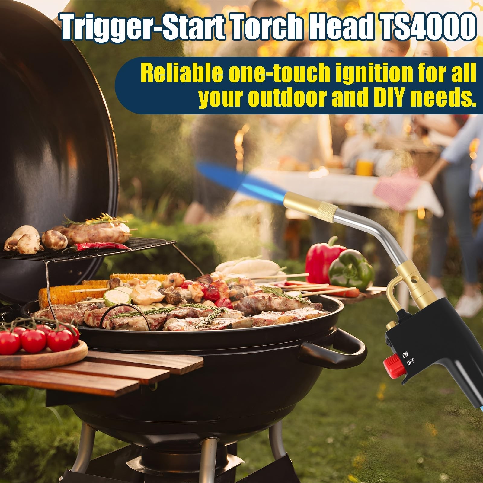 Trigger-Start Torch Head TS4000, High Intensity Flame Torch, 1, Blue