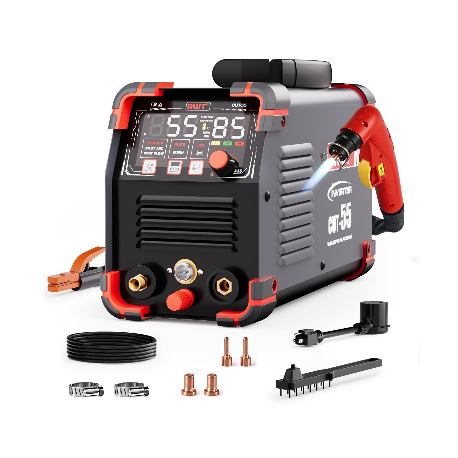 AWT Plasma Cutter,Large LED Display Cutter Machine 55Amps with Non-Touch Pilo…