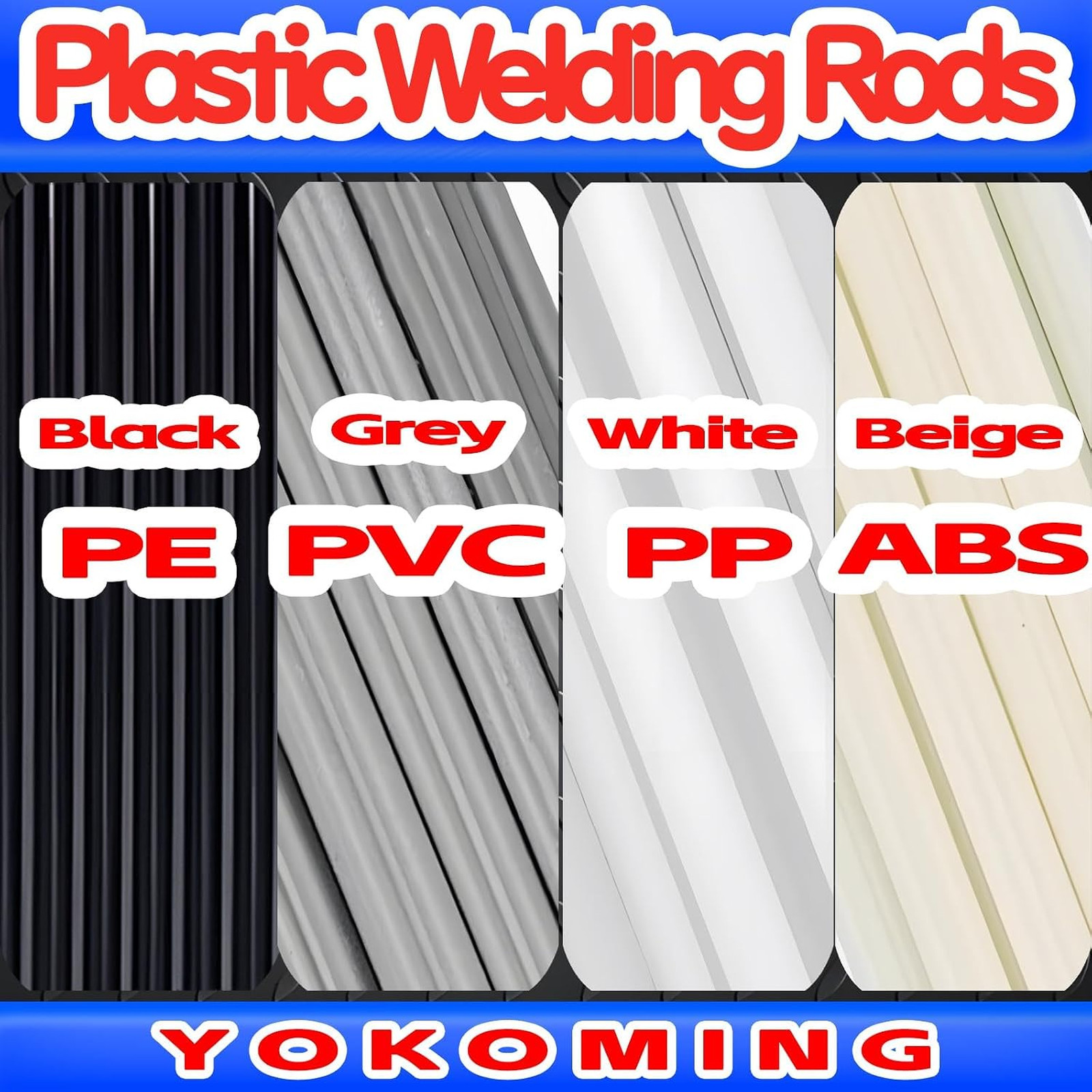 Plastic Welding Kit 40pcs Plastic Welding Rods for PP PE PVC ABS with Stainless