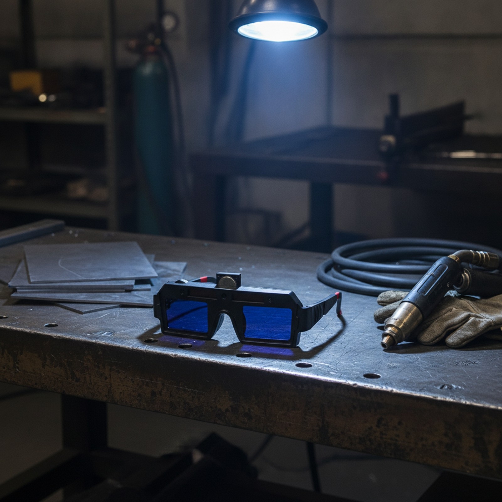 Auto-Darkening Metalworking Glasses Adjustable Eyewear Lightweight