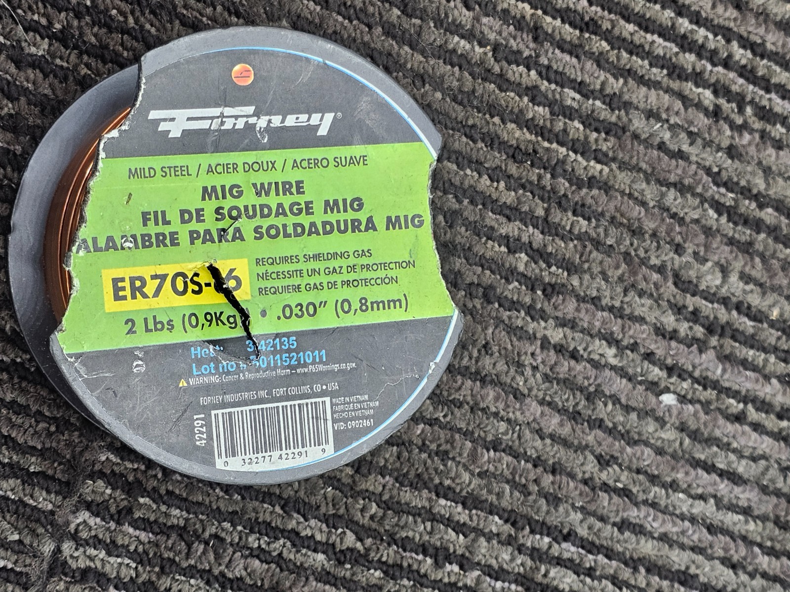 Forney 42291 ER70S-6 Mild Steel MIG Welding Wire, .030″ Dia. 2 lbs. Spool