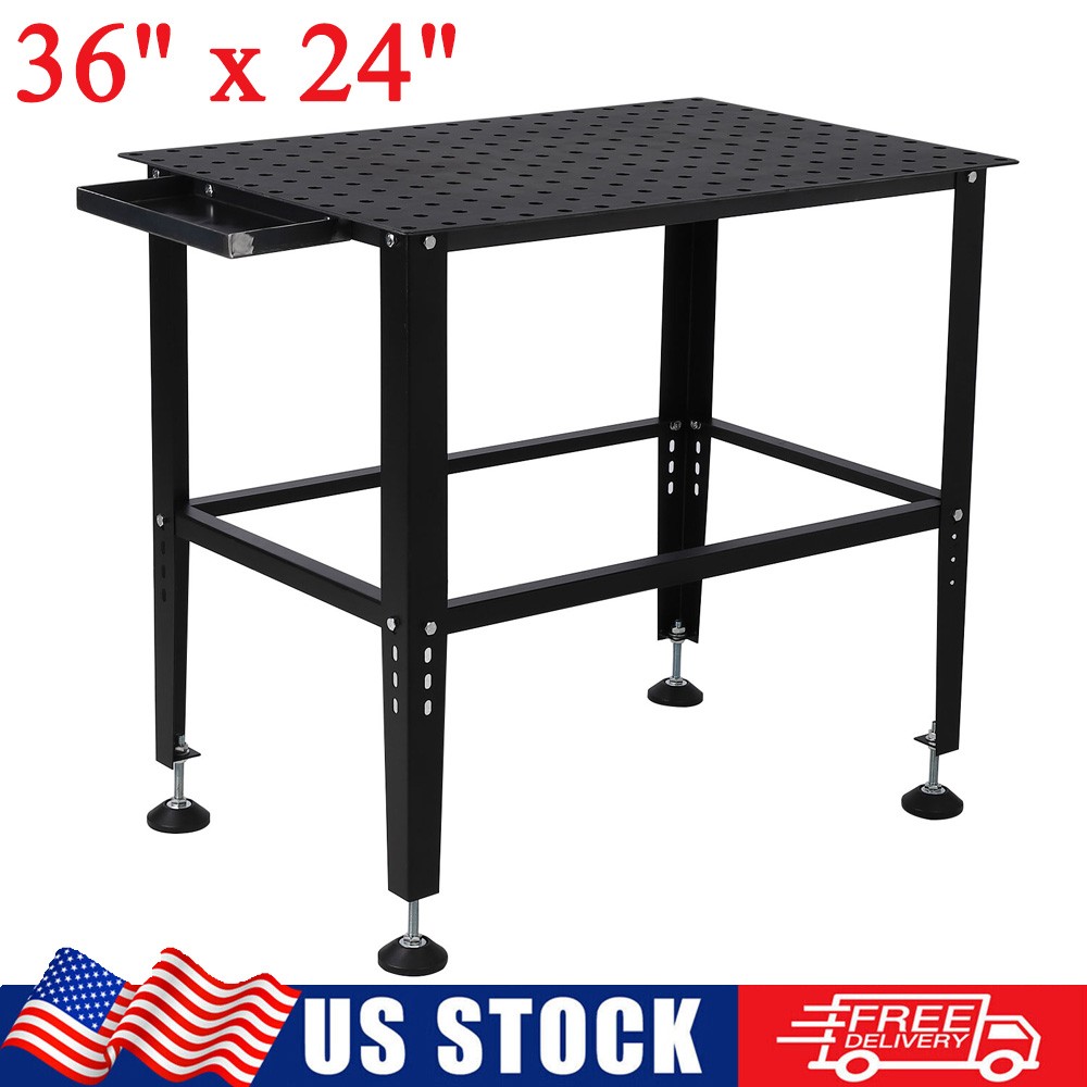 36″ x 24″ Welding Table Steel Frame Portable Garage Work Bench Table Top 1500LBS