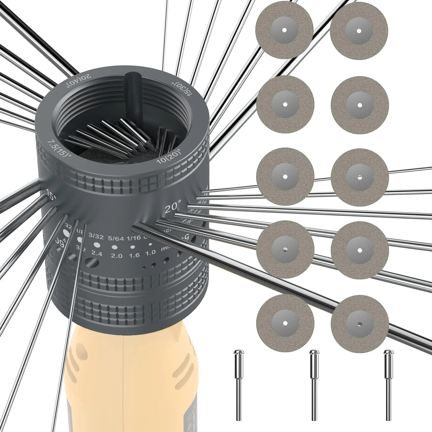 Tungsten Electrode Sharpener Grinder Head,TIG Welding Tool with Cut-Off Slot wit