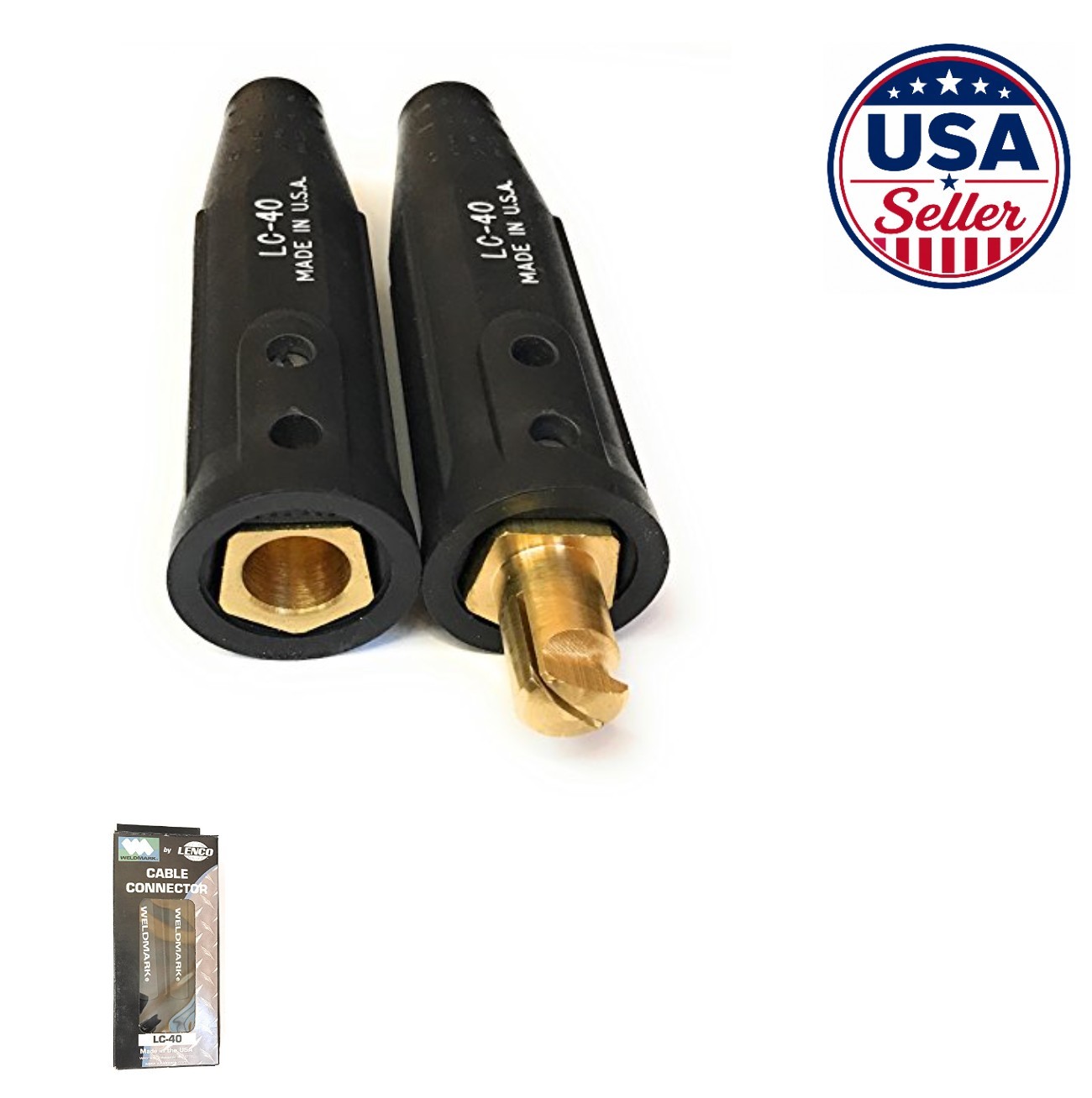 Welding Cable Connector Set Male Female 350A Black Round for Welding Machine
