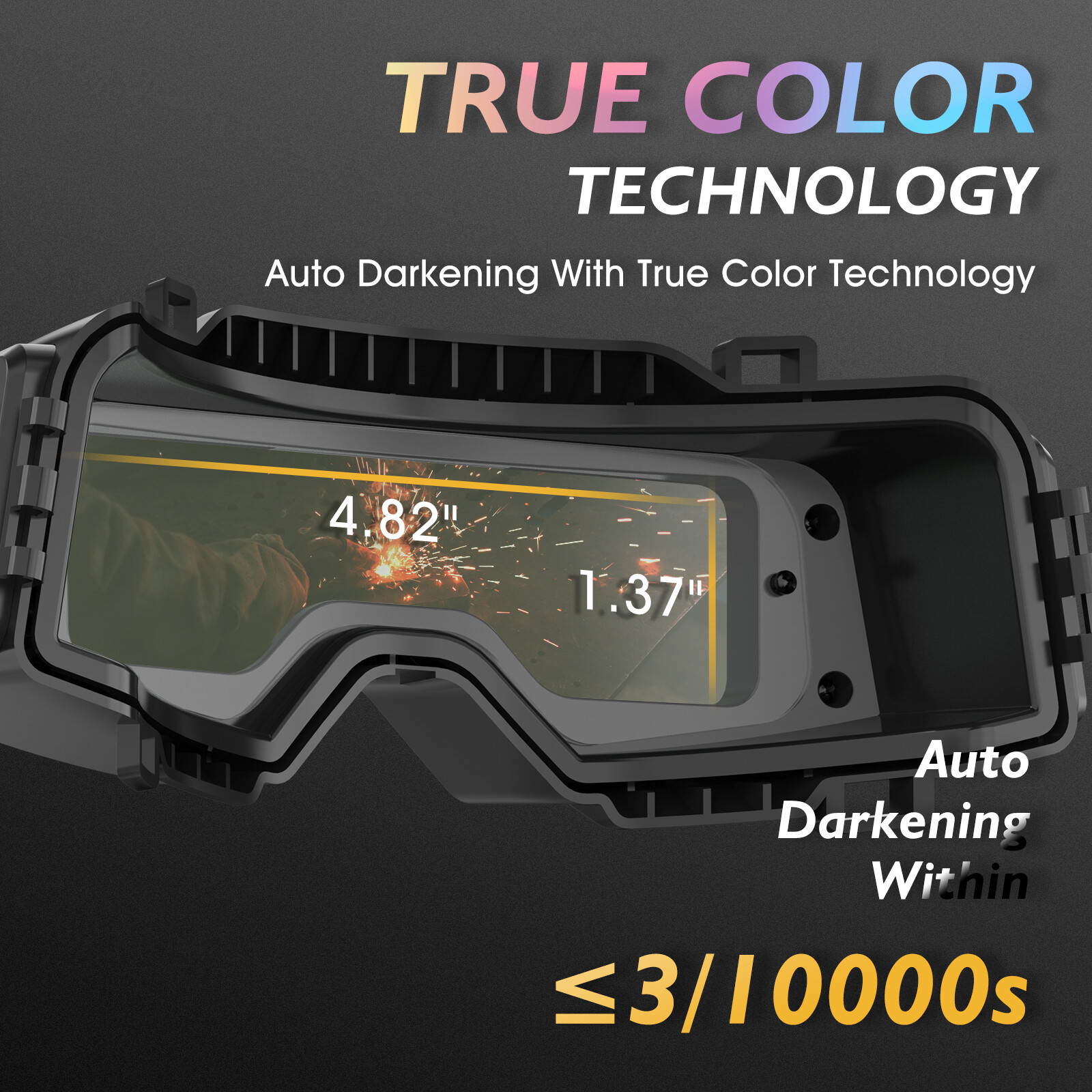Welding Goggles Auto Darkening True Color & Detachable Eye Protection Safety