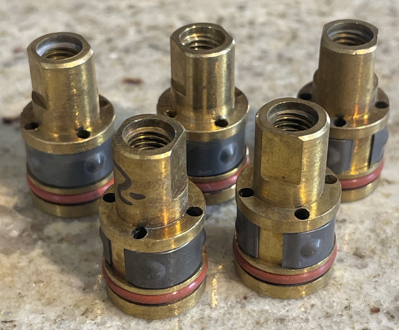 (5) Mig Gun Tip Adaptors Gas Diffuser 169-716 169716 Fits Miller M15 Gun NEW