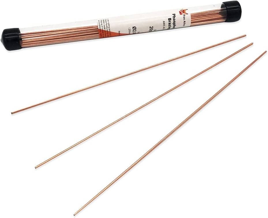 20pcs Copper Brazing Rods 5/64″ 2mm Phosphorus Round Self Fluxing Welding Bra…