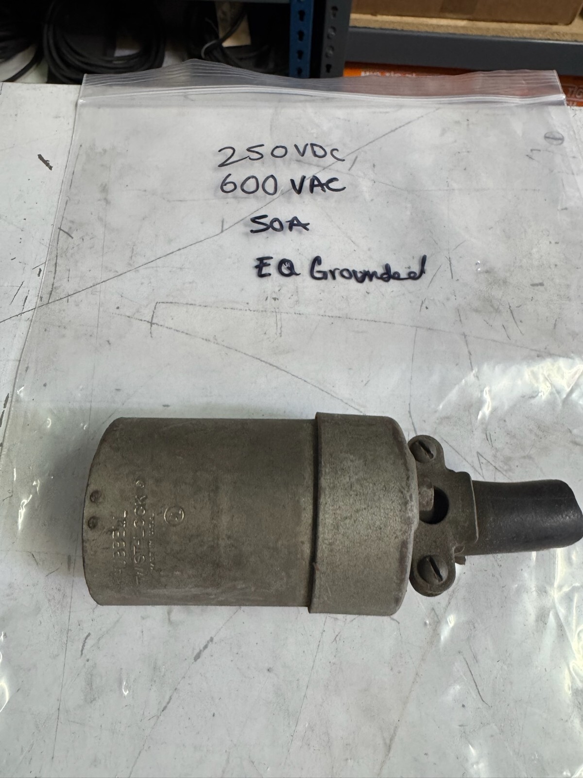 Hubbel 250V DC 600V AC 50A Equip Ground | Plugs