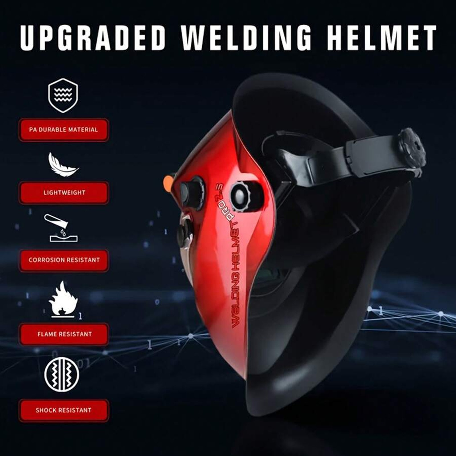 New Welding Helmet Solar Powered Auto Darkening – Large View, True Colors