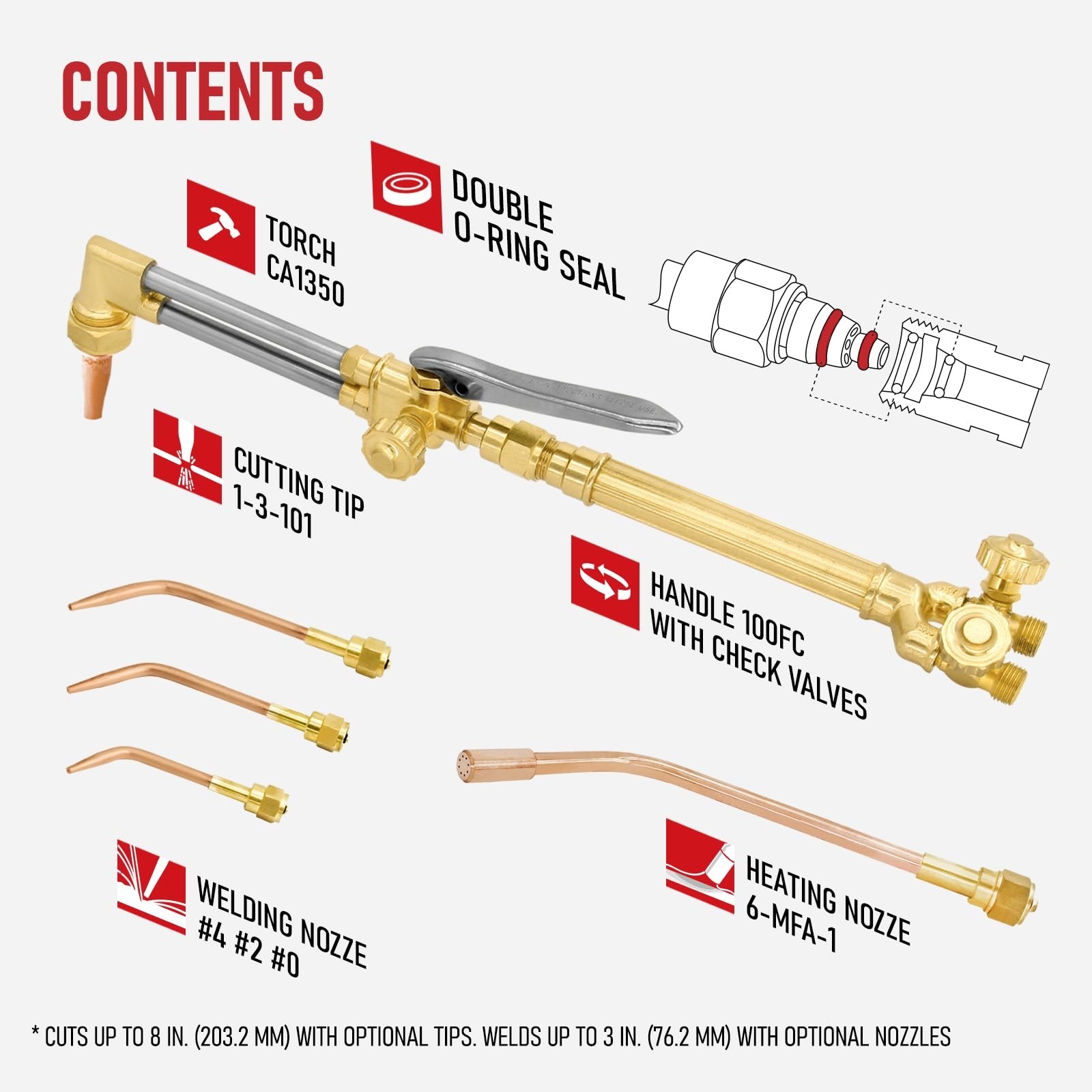 RX WELD Medium Duty Torch Kit with Check Valves | Heating Nozzle (6-MFA-1), O…