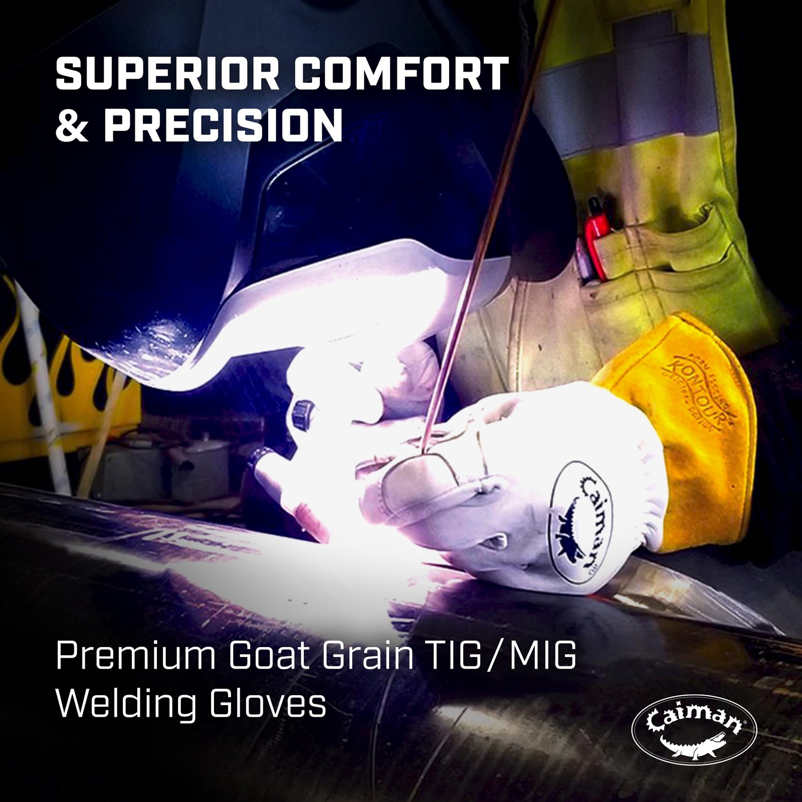 Premium Goat Grain TIG/MIG Welding Gloves with Wool Insulated Back, Scalloped…