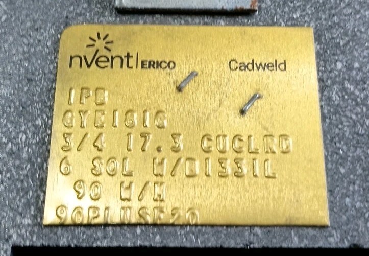 nVent/ERICO CADWELD MOLD IPB GYE18IG 3/4 17.3 CUCLRD 6 SOL WB1331L 90 W/M