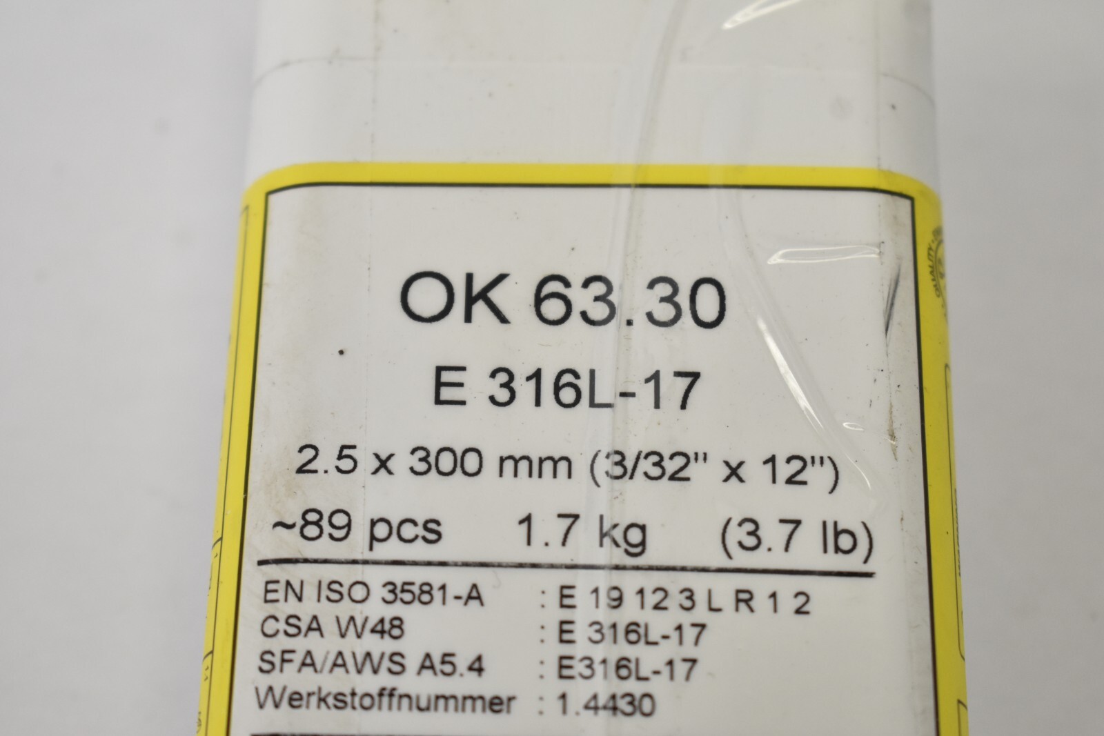 ESAB Stainless Steel Welding Electrode Rods 2.5 x 300mm 3/32″ x 12″ OK 63.30