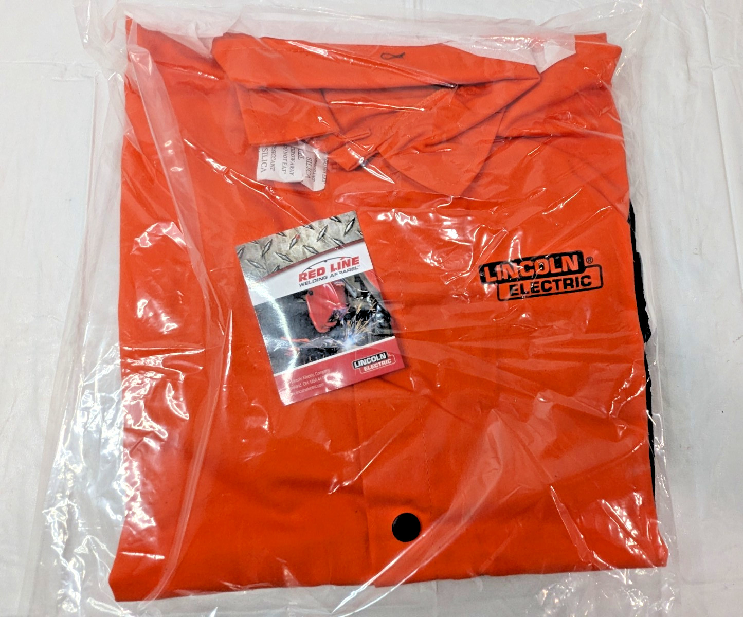 Lincoln Bright FR Cloth Welding Jacket w/ Leather Sleeves Large K4690-L
