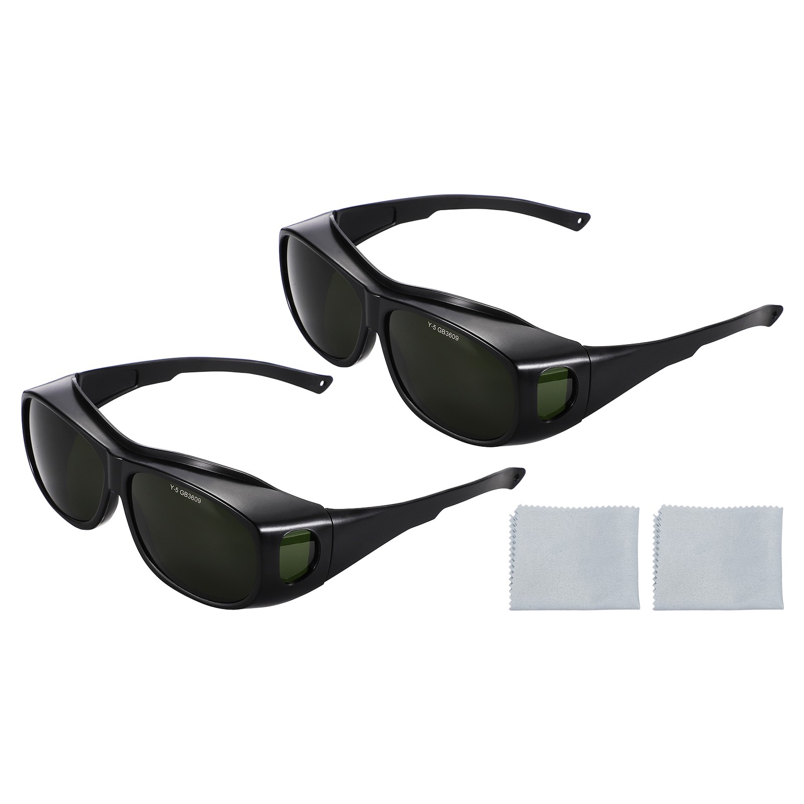 2pcs Welding Safety Glasses IR Shade 5 Protective Glasses Wrap-Around Len