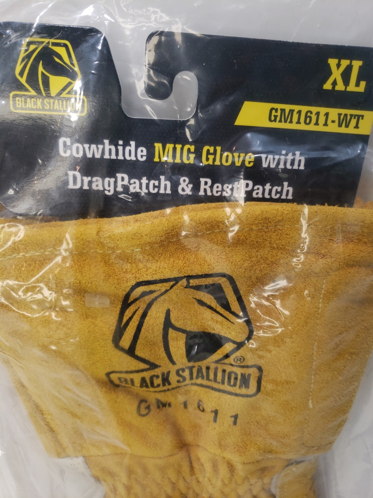 Black Stallion GM1611-WT Cowhide MIG Glove with Reinforced Palm & Thumb L