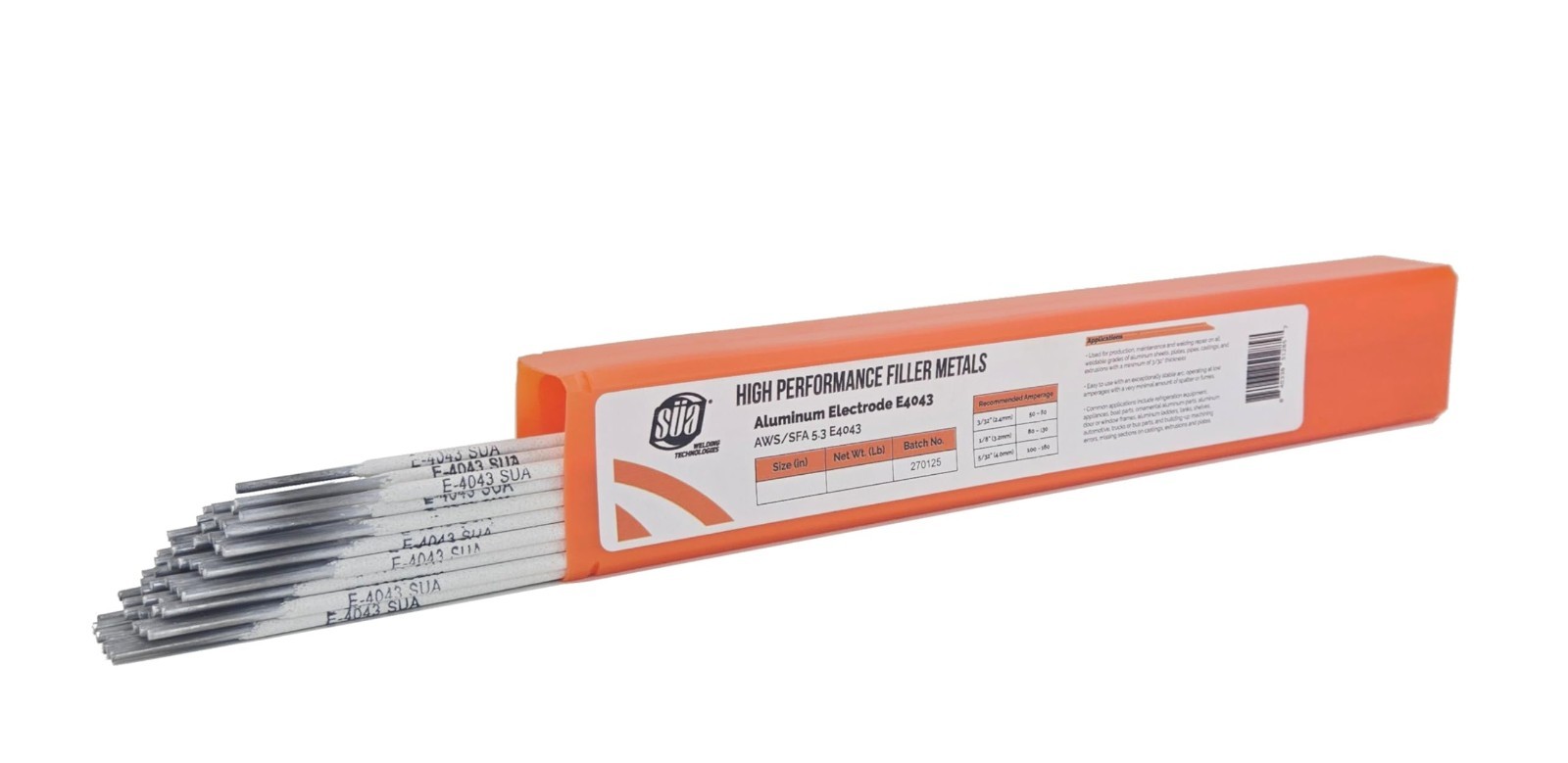 Aluminum Welding Electrode Rod 1/8″ x 14″ – E4043 Stick for Strong Welds (1 lb)
