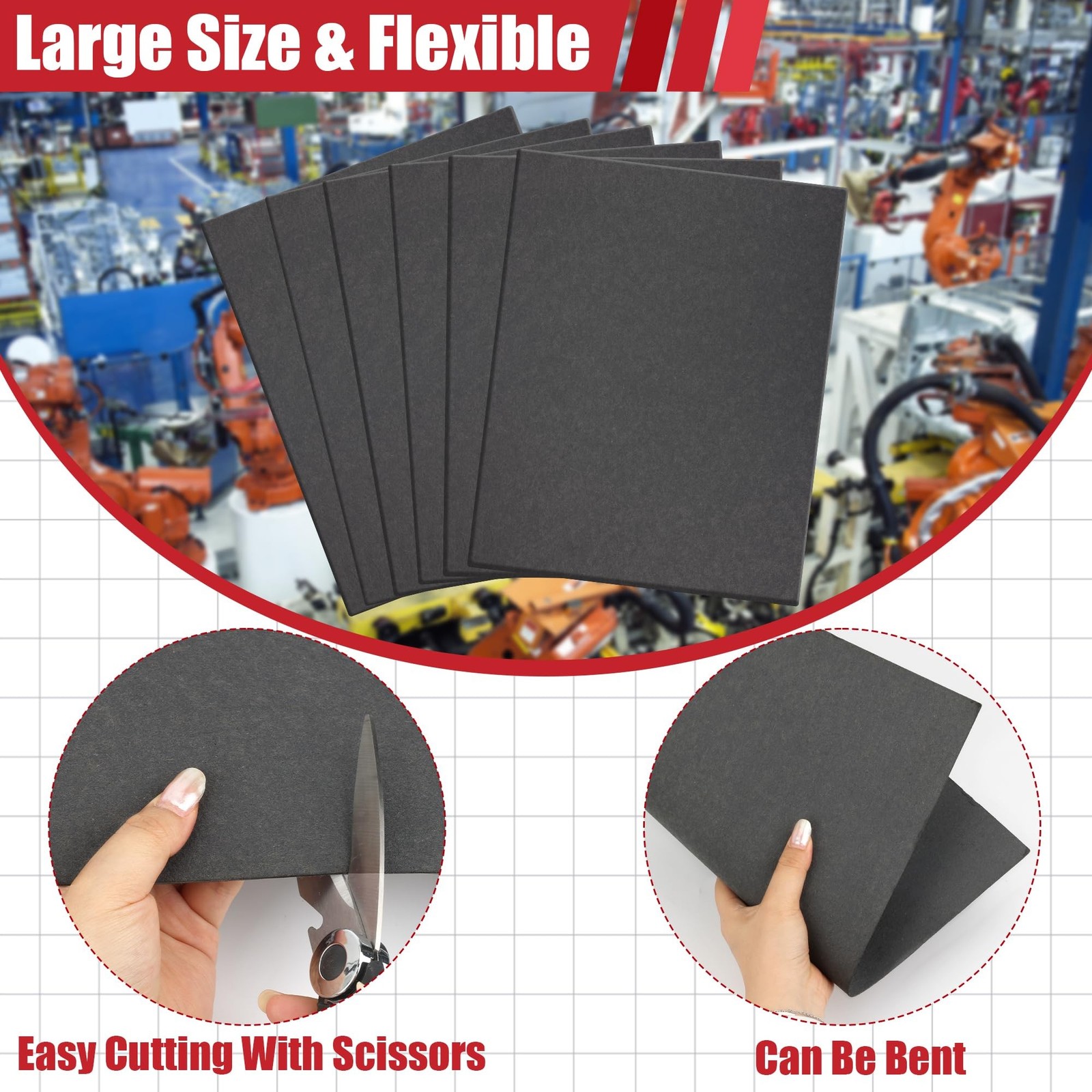 6PCS Gasket Material Sheet, Non-Asbestos Exhaust Gasket Making Paper for Smal…