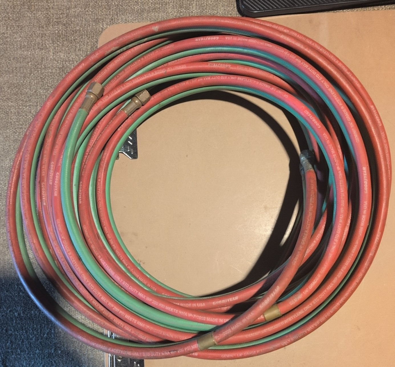 Goodyear 1/4″ x 50′ Ft Grade R Twin Welding Hose Oxy/Acetelyne USA Excellent