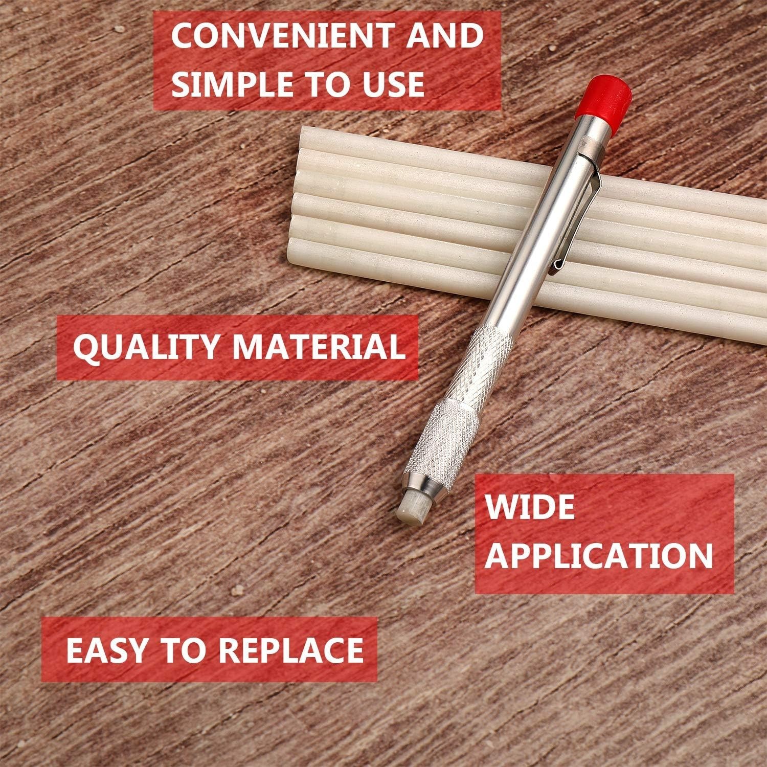 2pcs Soapstone Holder Pens + 12 Refills – Welding Metal Marking Chalk Tool Set