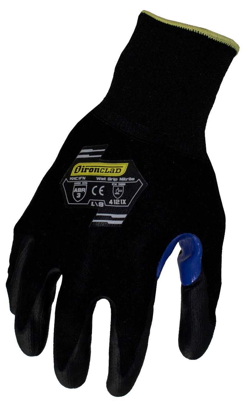 12 PAIR / DOZEN IronClad KKC1FN Knit Gloves Spandex Foam Nitrile – Select Size
