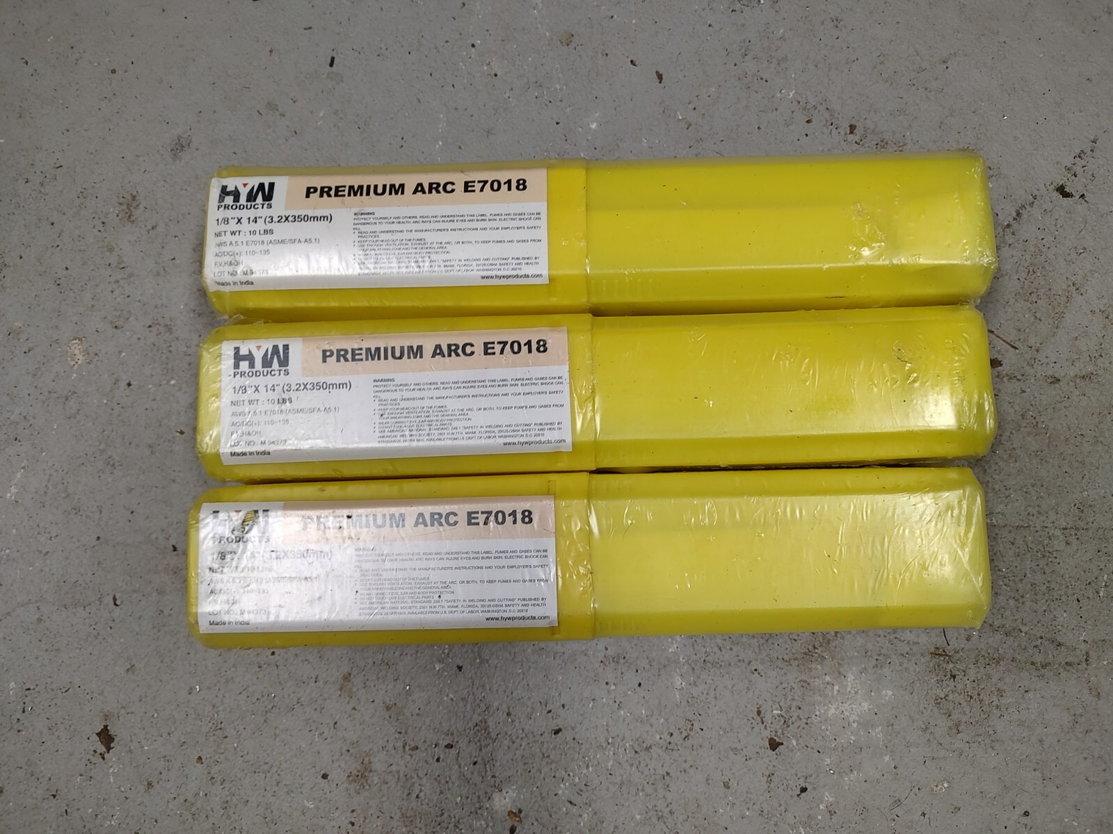 Lot Of 30 Lbs E7018 Welding Rods, HYM Products, 1/8″, Ships Next Day