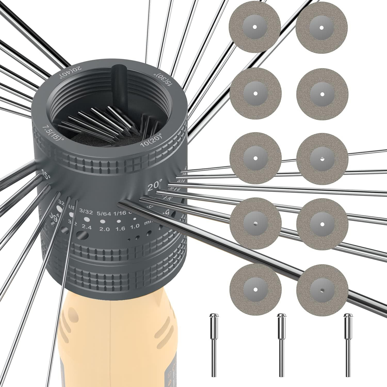 Tungsten Electrode Sharpener Grinder Head,Tig Welding Tool with Cut-Off Slot wit