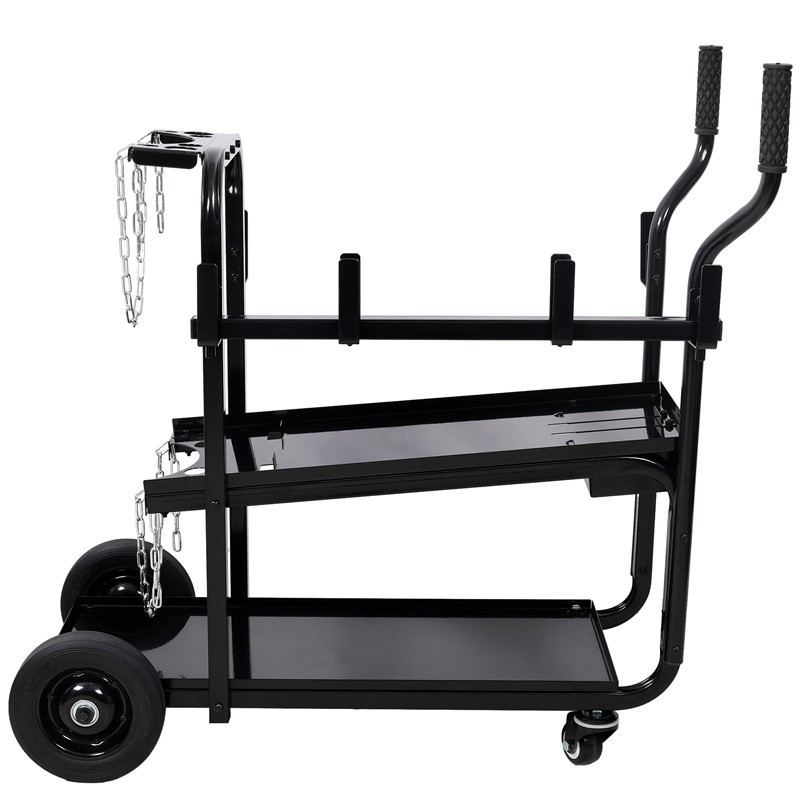 Heavy Duty 2-Tier Rolling Welding Cart 300 LBS Welder Storage Trolley w/ Wheels