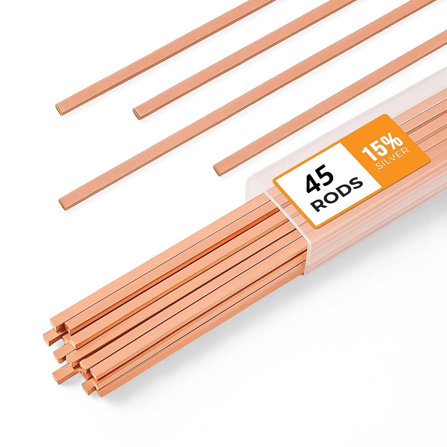 45pc 15% Silver Brazing Rods AWS BCuP-5 Phos Copper Brazing Alloy Flat Wire