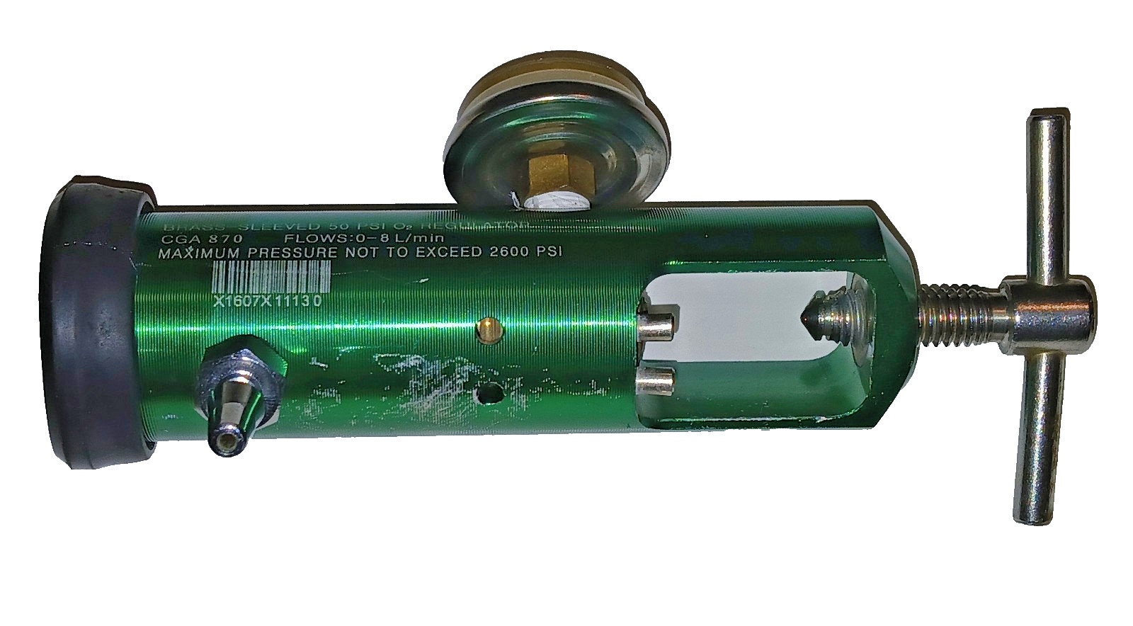 BRASS SLEEVED 50 PSI OXYGEN REGULATOR CRAMER DECKER MODEL AREG8708