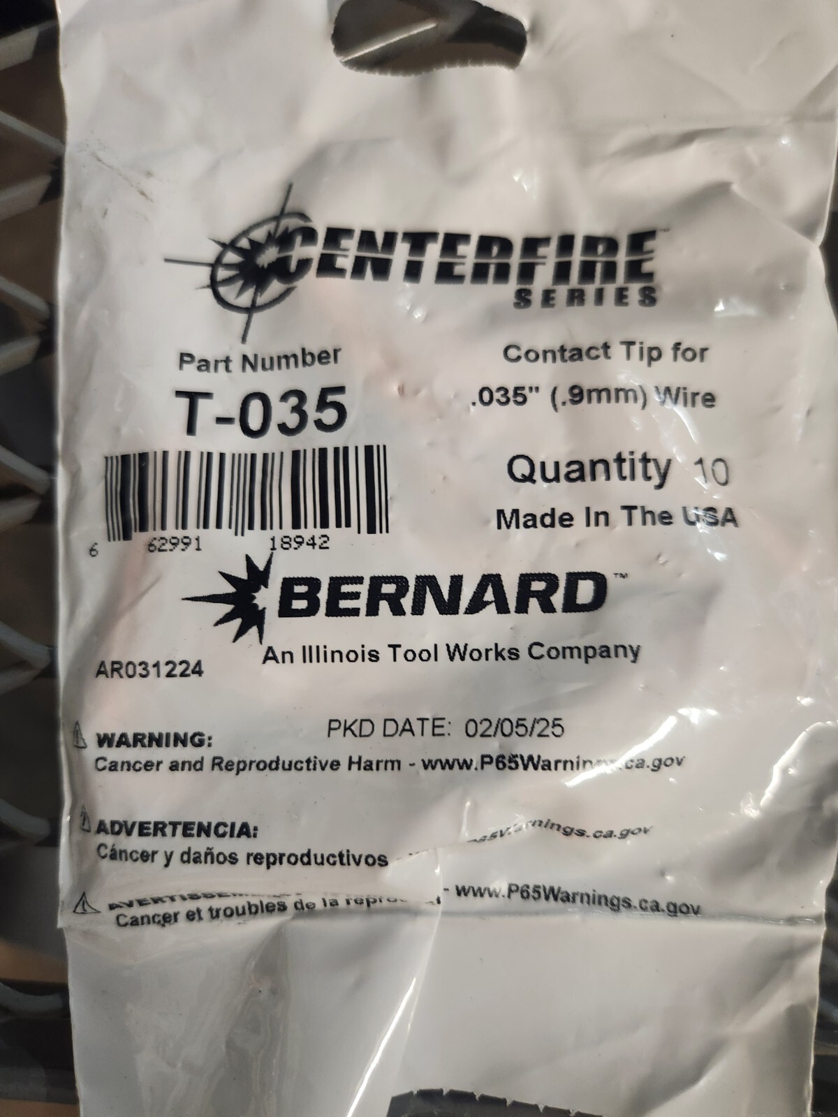 BERNARD T-035 C-FIRE CONTACT TIPS .035″(0.9MM) X 1.5″, 10 PACK