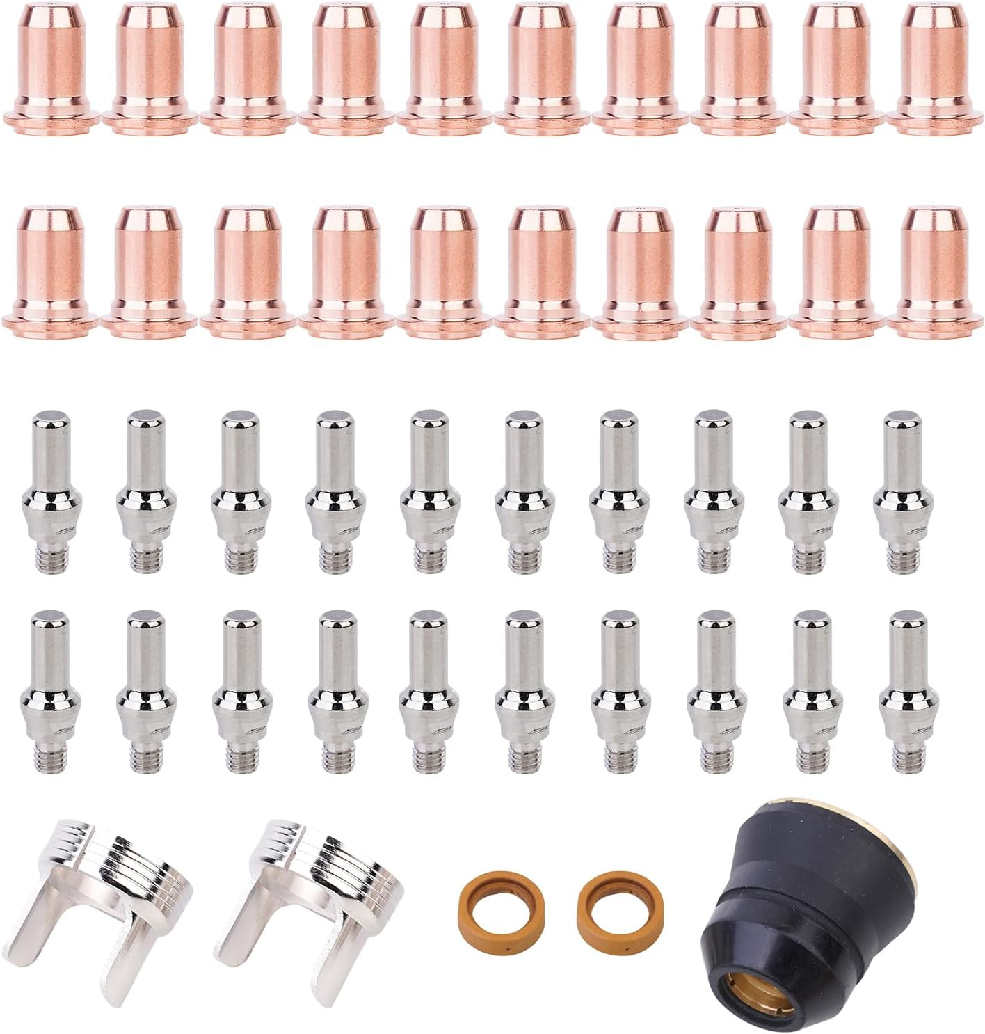 45Pcs IPT-60 PT-60 IPT-40 PT40 Plasma Cutting Torch Tip Nozzle 1.0Mm 0.039” & E