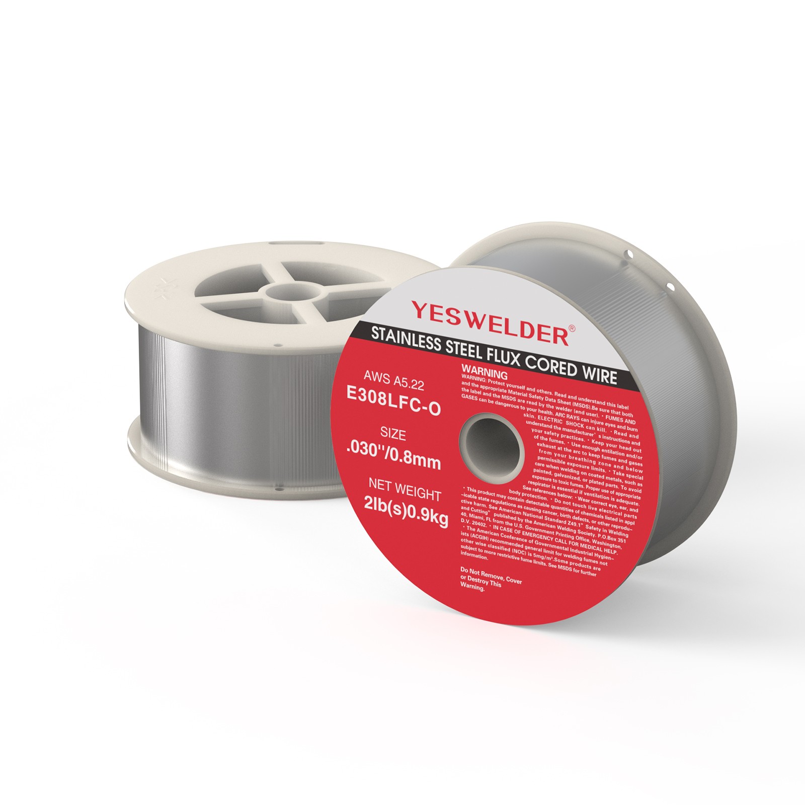 Stainless Flux Core MIG Wire E308LFC-O .030/.035″ 2LB 2-Pack