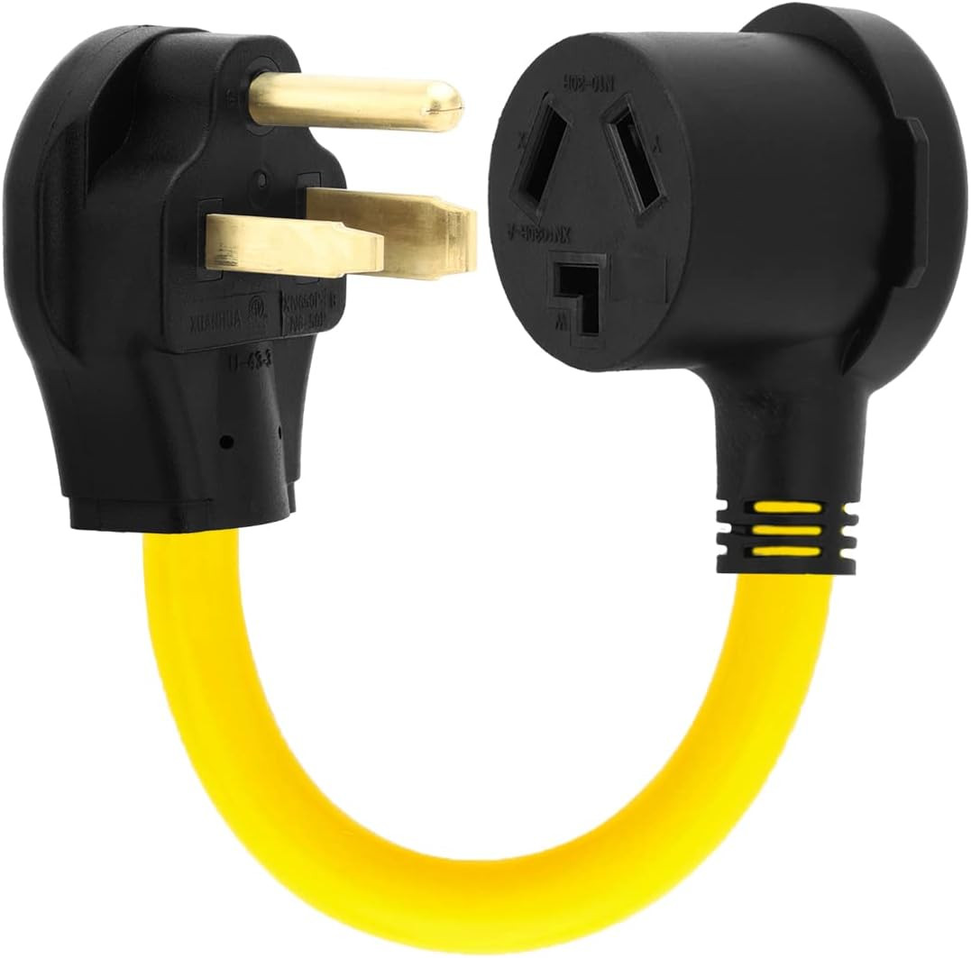 1FT NEMA 6-50P to NEMA 10-30R Power Adapter Cord, 50A Welder Male to 30A Dryer